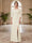 Sheath/Column Scoop 3/4 Sleeves Floor-length Mother of the Bride Dresses with Split Side & Appliques