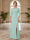 Sheath/Column Scoop 3/4 Sleeves Floor-length Mother of the Bride Dresses with Split Side & Appliques