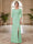 Sheath/Column Scoop 3/4 Sleeves Floor-length Mother of the Bride Dresses with Split Side & Appliques