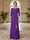 Sheath/Column Scoop 3/4 Sleeves Floor-length Mother of the Bride Dresses with Split Side & Appliques