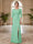 Sheath/Column Scoop 3/4 Sleeves Floor-length Mother of the Bride Dresses with Split Side & Appliques