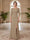 Sheath/Column Scoop 3/4 Sleeves Floor-length Mother of the Bride Dresses with Split Side & Appliques
