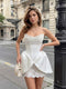Sheath/Column Strapless  Sleeveless Short Homecoming Dresses With Lace