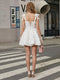 A-Line/Princess Square Neck Sleeveless Short/Mini Homecoming Dresses with 3D Floral
