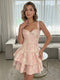 A-Line/Princess Sweetheart Sleeveless Short/Mini Homecoming Dresses with Ruffles