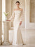 Trumpet/Mermaid Off-the-Shoulder Puff sleeves Floor-Length Formal Dresses With 3D Floral