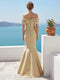 Trumpet/Mermaid Off-the-Shoulder Sleeveless Floor-Length Formal Dresses With 3D Floral