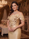 Trumpet/Mermaid Off-the-Shoulder Sleeveless Floor-Length Plus Size Evening Dresses With 3D Floral