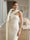 Sheath/Column High-Neck One Long Cape-Sleeve Floor-Length Formal Dresses With Ruched
