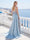 A-Line/Princess Spaghetti Straps Sleeveless Floor-Length Formal Dresses With Pleated & Sequins