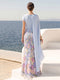 Sheath/Column Short Sleeves Crew Neck Floor-Length Formal Dresses With Cape & 3D Floral