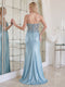 Trumpet/Mermaid Spaghetti Straps Sleeveless Floor-Length Formal Dresses With Beading & Rhinestone