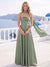 A-Line/Princess Strapless Sleeveless Floor-Length Bridesmaid Dresses with Scarf & Ruched
