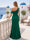 Sheath/Column Off-the-Shoulder Sleeveless Long Bridesmaid Dresses with Ruched & Split Side