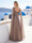 A-Line/Princess Cowl Neck Cape Sleeves Floor-Length Mother of the Bride Dresses with Sequins & Beading