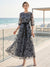 A-Line/Princess Scoop Half Sleeves Ankle-Length Mother of the Bride Dresses with Lace & Embroidery