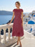 A-Line/Princess Scoop Cap Sleeves Tea-Length Mother of the Bride Dresses with Applique & Sequins