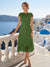 A-Line/Princess Scoop Cap Sleeves Tea-Length Mother of the Bride Dresses with Applique & Sequins