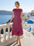 A-Line/Princess Scoop Cap Sleeves Tea-Length Mother of the Bride Dresses with Applique & Sequins