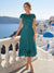 A-Line/Princess Scoop Cap Sleeves Tea-Length Mother of the Bride Dresses with Applique & Sequins