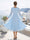A-Line/Princess Long Sleeves Scoop Knee-Length Mother of the Bride Dresses with Ruched & Keyhole