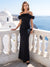 Sheath/Column Off-The-Shoulder Sleeveless Floor-Length Formal Dresses With  Ruffles