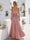 A-Line/Princess V-Neck Sleeveless Floor-Length Bridesmaid Dresses With Ruffles & Split Side