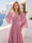 A-Line/Princess Long Sleeves V-Neck Floor Length Bridesmaid Dresses with Pleats