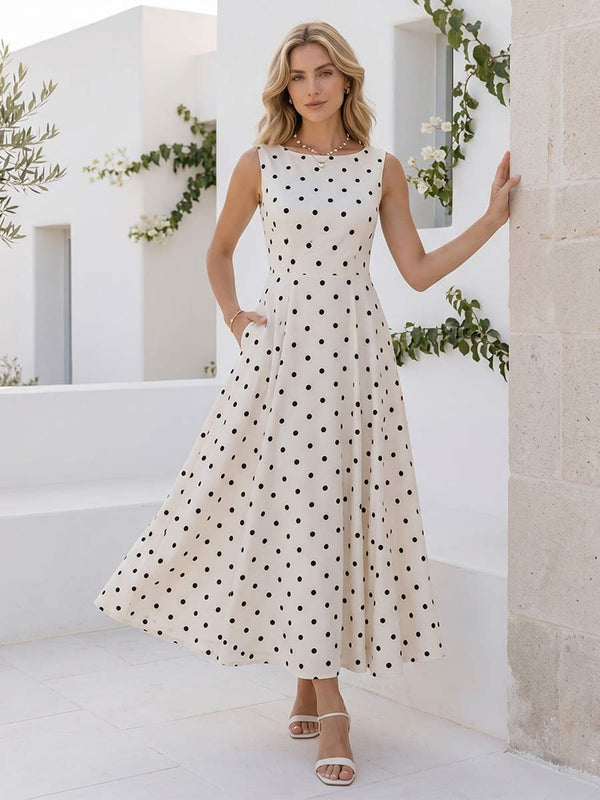 A-Line/Princess Scoop Sleeveless Ankle Length Cocktail Dresses With Ruched