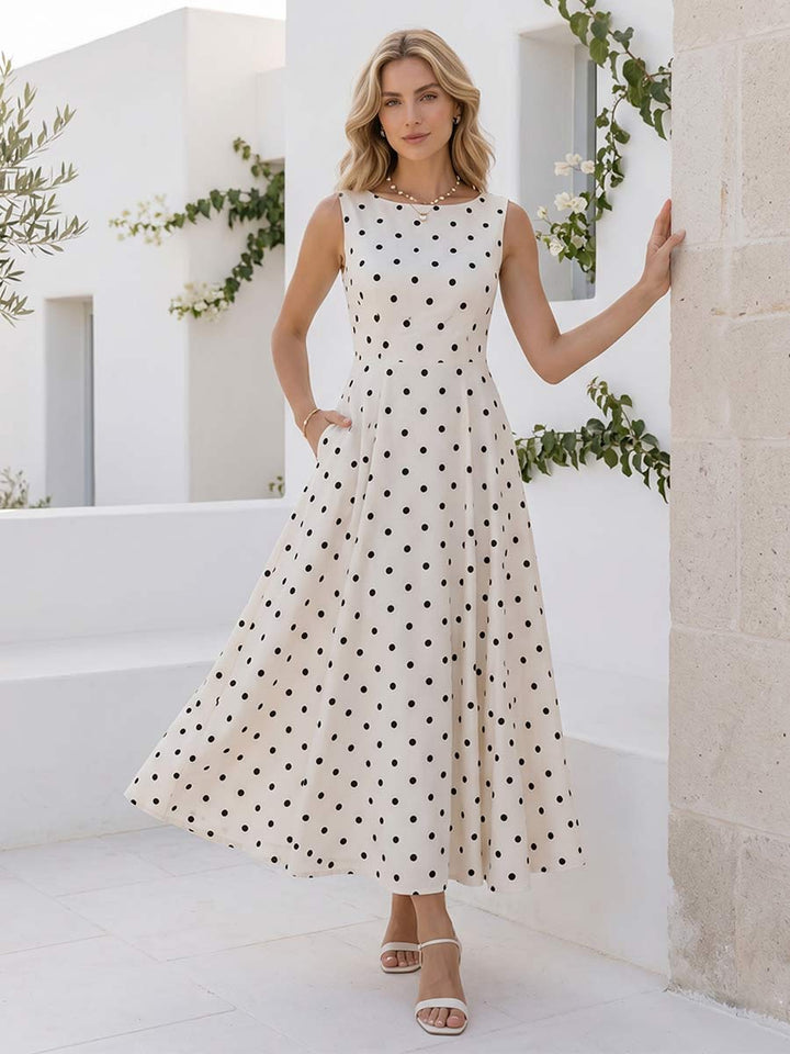 A-Line/Princess Scoop Sleeveless Ankle Length Cocktail Dresses With Ruched