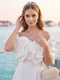 A-Line/Princess Off-the-Shoulder Sleeveless Ankle-Length Cocktail Dresses With 3D Floral & Pockets