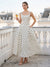 A-Line/Princess Square Neck Sleeveless Ankle Length Cocktail Dresses With Ruched