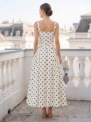A-Line/Princess Square Neck Sleeveless Ankle Length Cocktail Dresses With Ruched