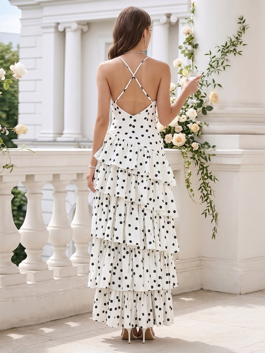 A-Line/Princess Halter Sleeveless Asymmetrical Cocktail Dresses With Ruffles