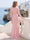 Sheath/Column V-Neck 3/4 Sleeves Floor-Length Mother of the Bride Dresses with 3D Floral