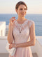 A-Line/Princess Scoop Short Sleeves Floor-Length Mother of the Bride Dresses with Lace & Applique