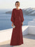 A-Line/Princess Long Sleeves Scoop Floor-Length Mother of the Bride Dresses with Sequins & Cape