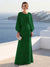 A-Line/Princess Long Sleeves Scoop Floor-Length Mother of the Bride Dresses with Sequins & Cape