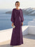A-Line/Princess Long Sleeves Scoop Floor-Length Mother of the Bride Dresses with Sequins & Cape