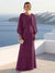 A-Line/Princess Long Sleeves Scoop Floor-Length Mother of the Bride Dresses with Sequins & Cape