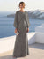 A-Line/Princess Long Sleeves Scoop Floor-Length Mother of the Bride Dresses with Sequins & Cape