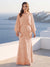 A-Line/Princess Long Sleeves Scoop Floor-Length Plus Size Mother of the Bride Dresses with Sequins & Cape