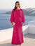 A-Line/Princess Long Sleeves Scoop Floor-Length Plus Size Mother of the Bride Dresses with Sequins & Cape