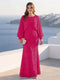 A-Line/Princess Long Sleeves Scoop Floor-Length Plus Size Mother of the Bride Dresses with Sequins & Cape