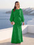 A-Line/Princess Long Sleeves Scoop Floor-Length Plus Size Mother of the Bride Dresses with Sequins & Cape