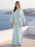 A-Line/Princess Long Sleeves Scoop Floor-Length Plus Size Mother of the Bride Dresses with Sequins & Cape