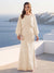 A-Line/Princess Long Sleeves Scoop Floor-Length Plus Size Mother of the Bride Dresses with Sequins & Cape