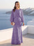 A-Line/Princess Long Sleeves Scoop Floor-Length Plus Size Mother of the Bride Dresses with Sequins & Cape