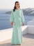 A-Line/Princess Long Sleeves Scoop Floor-Length Plus Size Mother of the Bride Dresses with Sequins & Cape