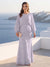 A-Line/Princess Long Sleeves Scoop Floor-Length Plus Size Mother of the Bride Dresses with Sequins & Cape
